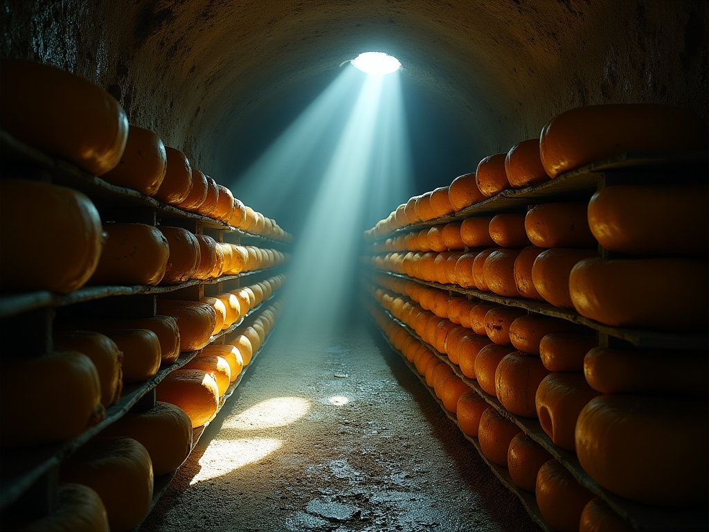 Caves d'affinage de Roquefort dans l'Aveyron